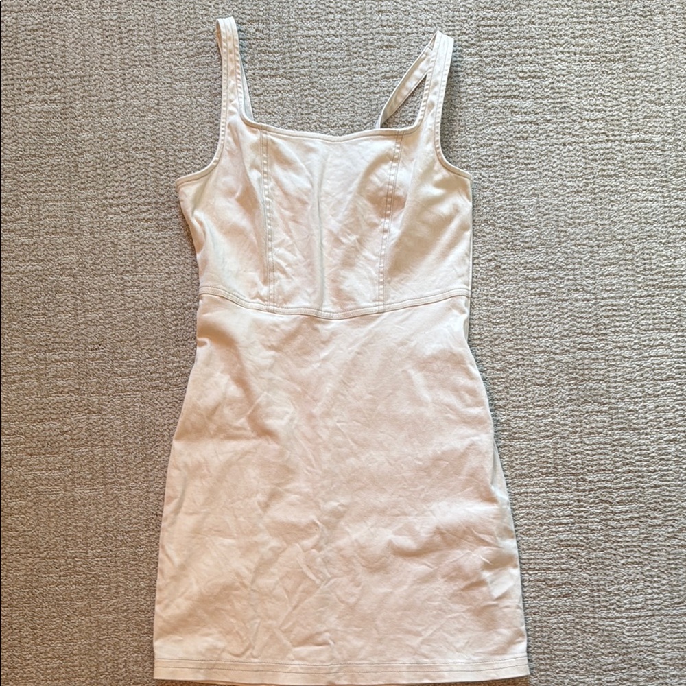 Elegant Cream Sleeveless Dress